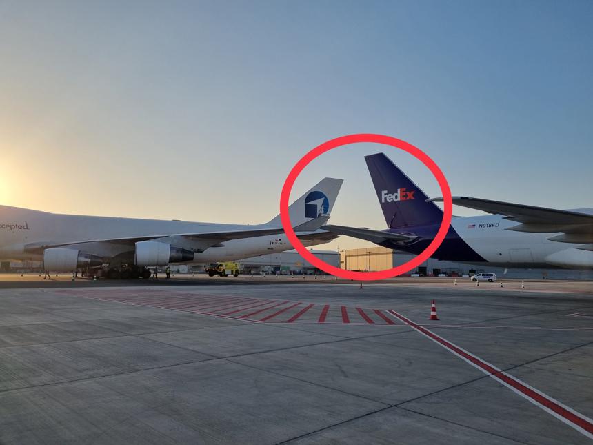 挑戰航空的波音747撞上聯邦快遞的波音757 兩架飛機均受損 挑戰航空的波音747撞上聯邦快遞的波音757 兩架飛機均受損