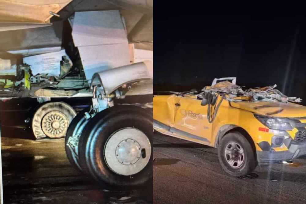 驚險萬分!一架波音客機晚上加速起飛竟然撞上皮卡:飛機急剎車 卡車被削頂! 驚險萬分!一架波音客機晚上加速起飛竟然撞上皮卡:飛機急剎車 卡車被削頂!