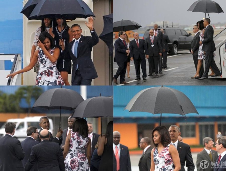 美國總統(tǒng)奧巴馬乘坐”空軍一號“專機(jī)抵達(dá)古巴首都哈瓦那 