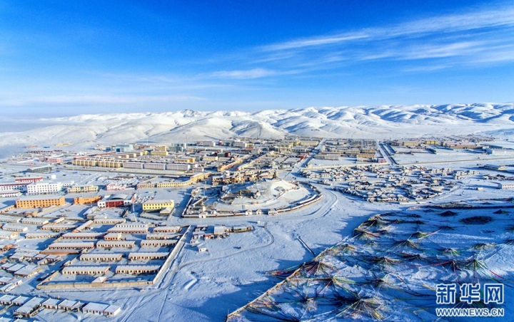 航拍：青海瑪多縣初春雪景 積雪不融如童話世界